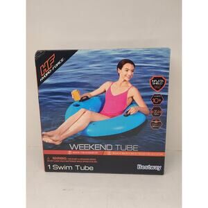 Inflatable Hydro Force Swim Weekend Tube Ring Float Cup Holder 2 Handles NEW